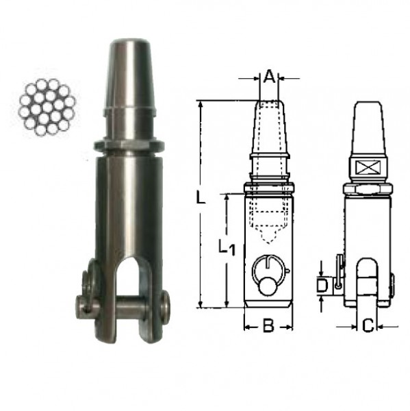 AQUINOX villás terminál A4 – Átmérő: 6mm