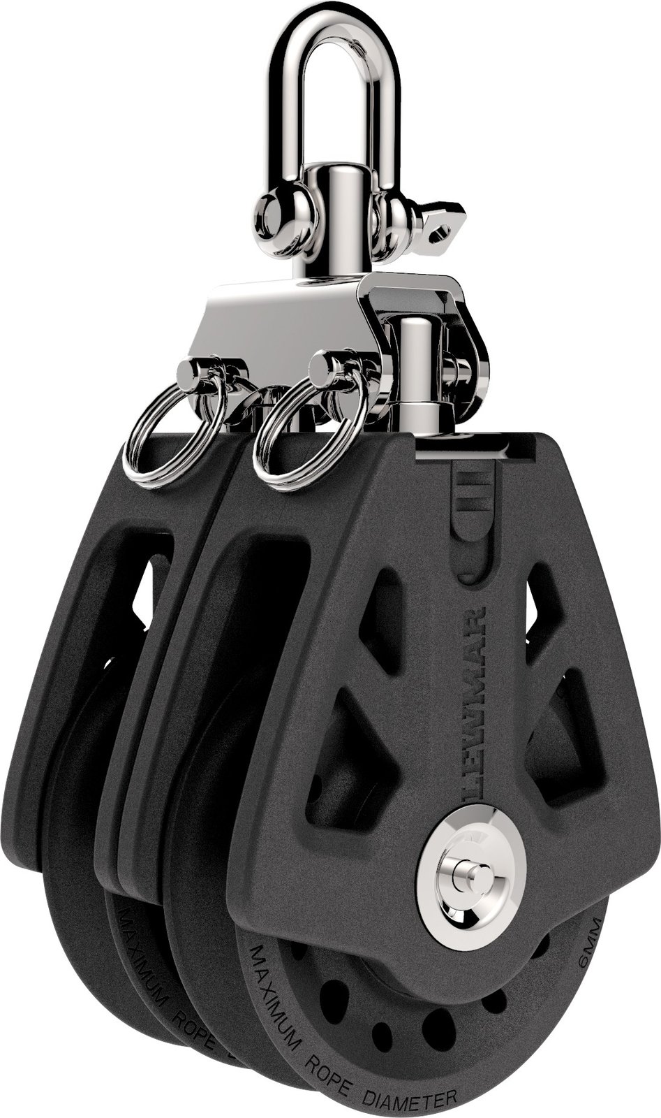 Dupla csigablokk forgóseklivel Lewmar Synchro, 60 mm – 60 mm / 29926002BK