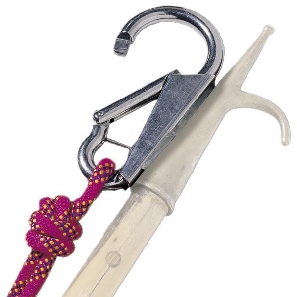 Bója- és kikötőkarabiner csáklyára, szerelőlemezzel, 30 mm kötélhez