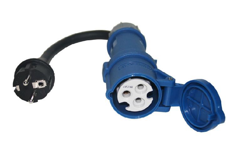 Adapterkábel Schuko–CEE, 16 A, 20 cm