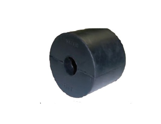 Hengeres kiel-/oldalgörgő, keménygumi – Ø64 mm, tengely Ø13 mm, 50 mm