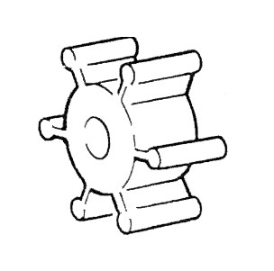 Impeller lapátkerék 32,0 × 12,0 mm – 8 mm lapított tengely (nitril)