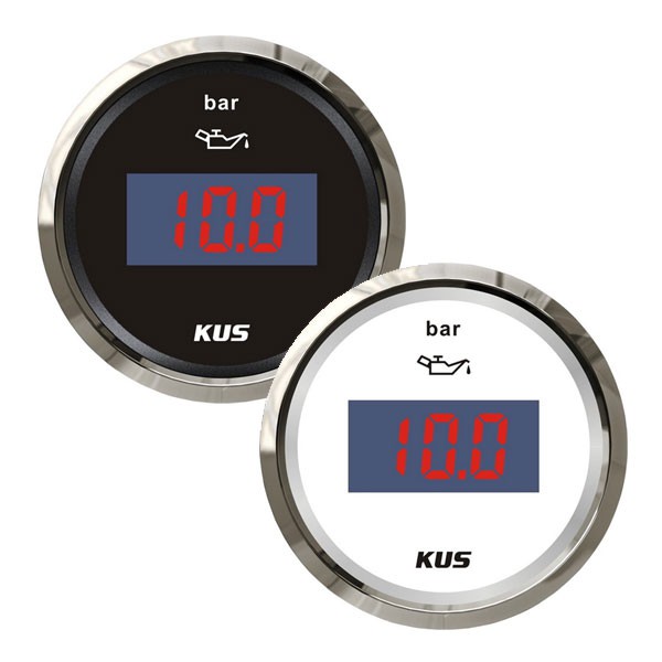 KUS digitális olajnyomásmérő – Fekete 0–5 bar