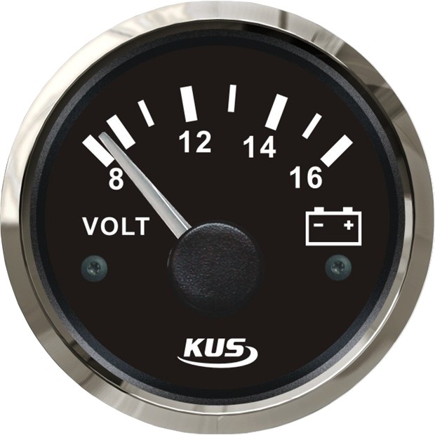 KUS voltmérő – Fekete 12 V