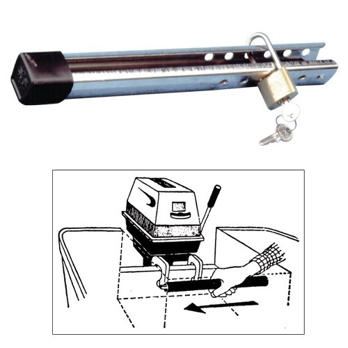 Külmotorzár lakattal, rozsdamentes 320 mm – 320 × 30 mm