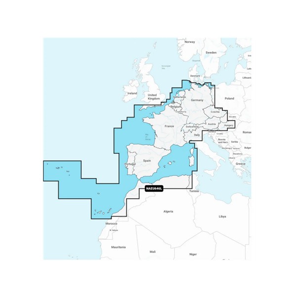 Térképkártya Navionics+ Large EU646L – Közép- és Nyugat-Európa