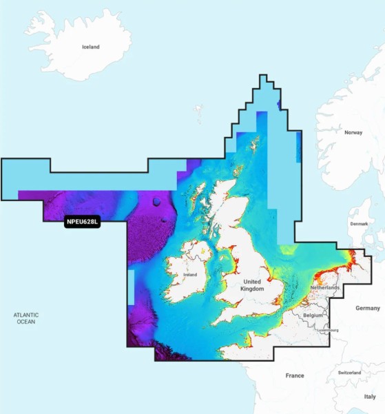 Térképkártya Navionics Platinum+ Large NPEU628L – Nagy-Britannia, Írország és Hollandia