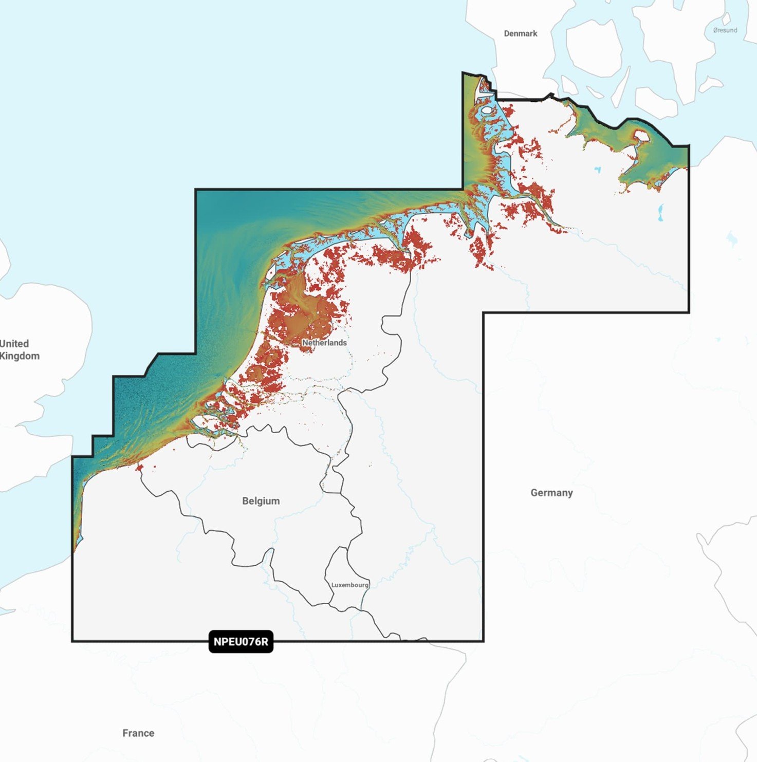 Térképkártya Navionics Platinum+ Regular NPEU076R – Benelux és Nyugat-Németország