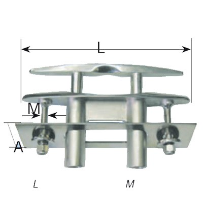AISI 304 süllyeszthető kikötőbak, 128 mm