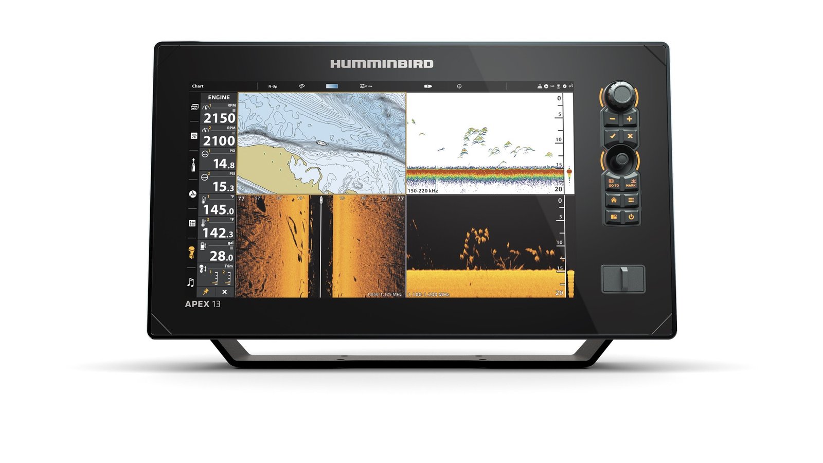 Humminbird APEX 13 MEGA SI+ GPS halradar (XM 14 HW MSI T jeladóval)