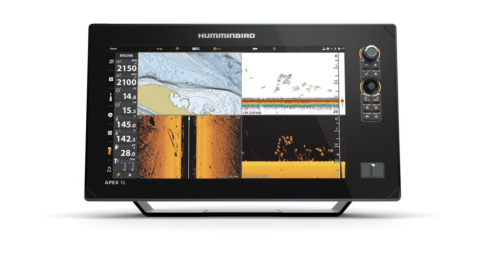 Humminbird APEX 16 MEGA SI+ GPS halradar (XM 14 HW MSI T jeladóval)