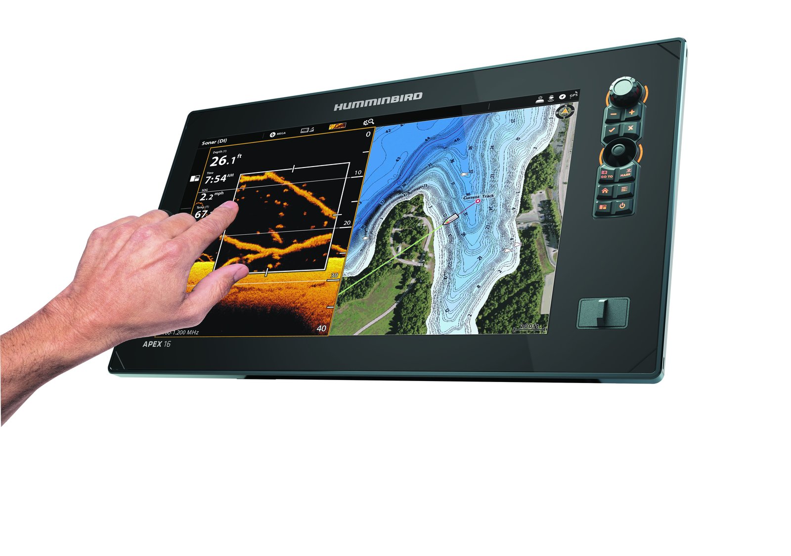 Humminbird APEX 16 MEGA SI+ GPS halradar (XM 14 HW MSI T jeladóval)