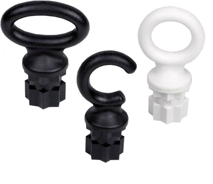 RAILBLAZA Hook25 akasztó, fekete – Nyitott szem fekete 25mm
