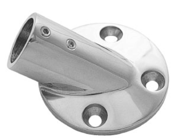 Relingláb kerek talppal, rozsdamentes A4, Ø22 mm, 30° – 7/8 coll kerek