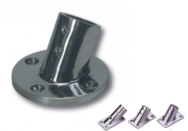 Relingláb kerek talppal, rozsdamentes A4, Ø22 mm, 60° – 7/8 coll kerek