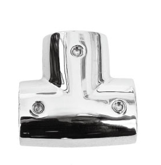 A4 rozsdamentes reling T-idom 90°, 22 mm csőhöz – 7/8 coll 90 fok