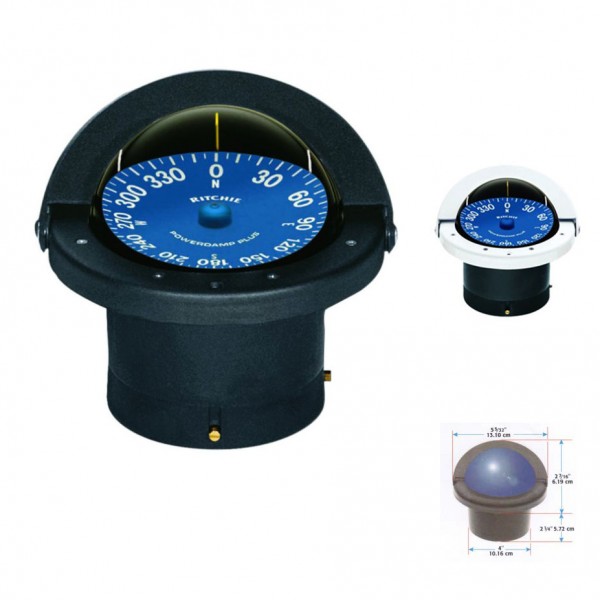 Iránytű Ritchie Supersport SS-2000W, fehér ház, kék rózsa – SS-2000W, 28–45 lábas hajókhoz