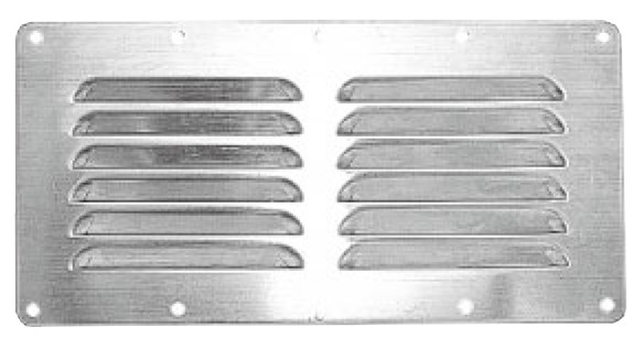 Nirosta szellőzőrács 115 × 230 mm, 2 × 6 réses