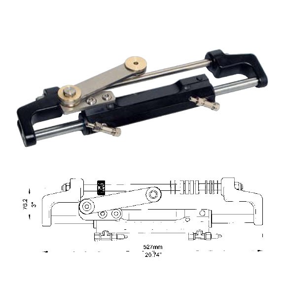 Ultraflex UC128-OBF/1 hidraulikus kormányhenger külmotorhoz – UC128-OBF/1 / 120 ccm / jobb konzol