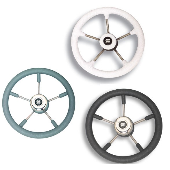 Ultraflex V57W hajókormány kerék, 350 mm, fehér poliuretán markolattal – V57W / 350 mm / fehér markolat