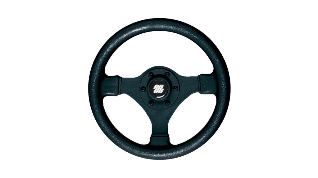 Ultraflex V45 hajókormány kerék, 280 mm, fekete, puha tapintású markolattal
